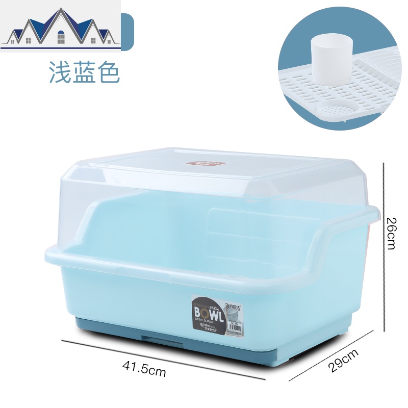 厨房家用带盖碗盆碗碟置物架塑料碗柜装碗筷收纳盒放碗箱沥水碗架 三维工匠高清大图
