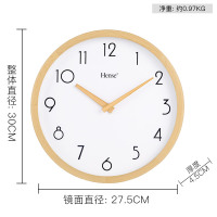 汉时时尚实木装饰挂钟客厅简约石英时钟家用卧室榉木挂表HW21