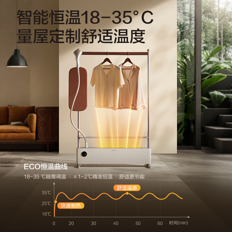 艾美特(AIRMATE)[熨暖管家]石墨烯踢脚线取暖器家用暖风机卧室熨烫机挂烫机电暖气片大面积全屋升温电暖器MT02高清大图