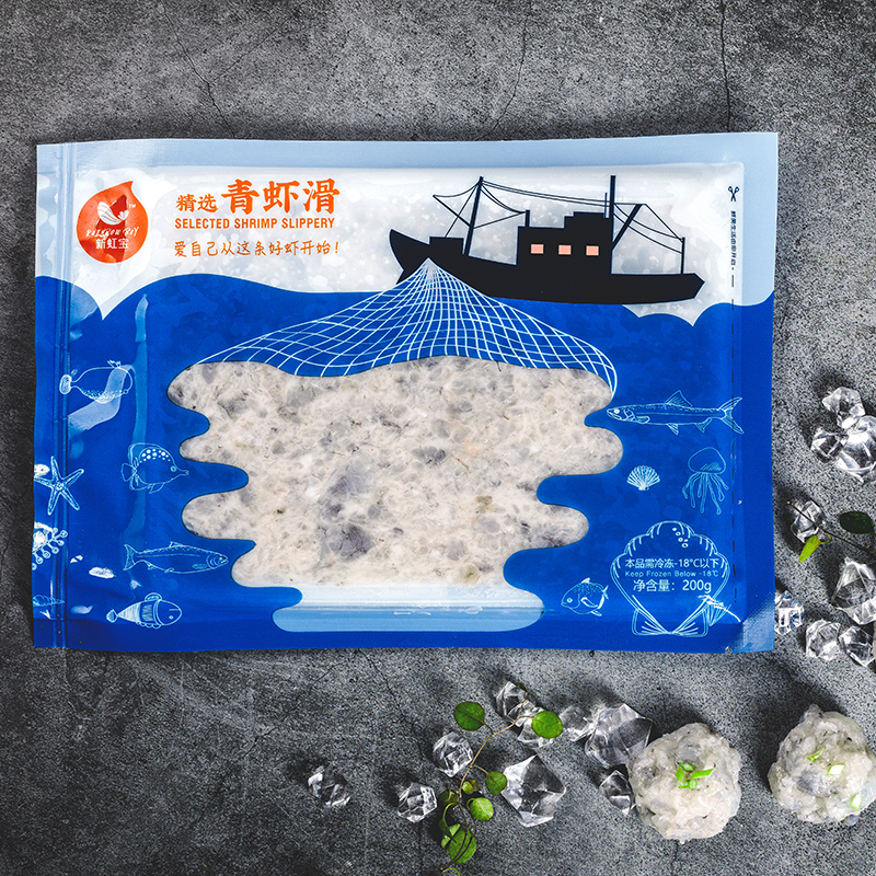 新虹寶 精选青虾滑(96%虾仁)200g/袋 手打青虾滑 虾丸 宝宝辅食 ASC认证 海鲜水产 火锅食材