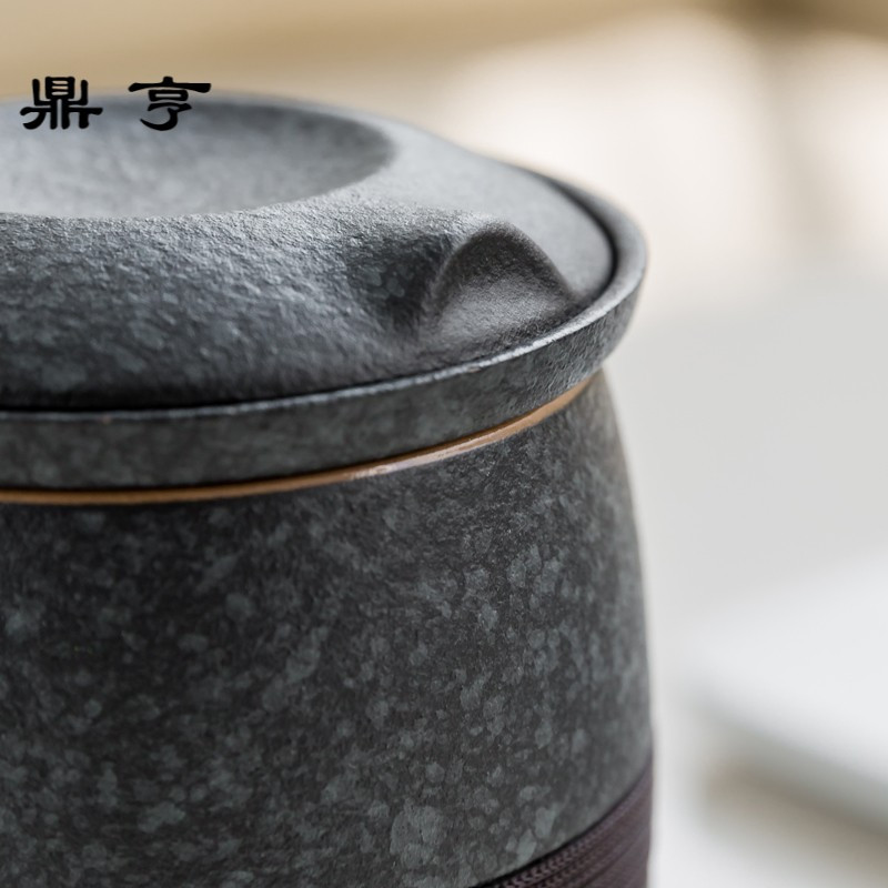 鼎亨简约茶杯陶瓷带盖过滤泡茶杯办公杯水杯喝水杯子家用马克杯创