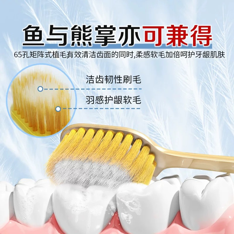 CCOKIO(酷优客) 65束软包宽头牙刷四支装(颜色随机发)高清大图