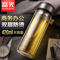 富光(FGA)玻璃杯双层便携水杯耐热办公男女加厚杯子车载泡茶杯