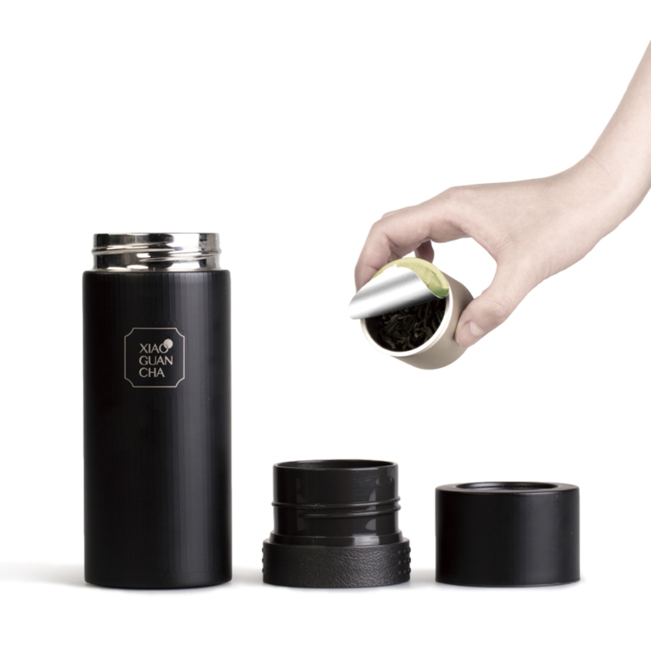 小罐茶茶具304不锈钢保温杯320ml-黑高清大图