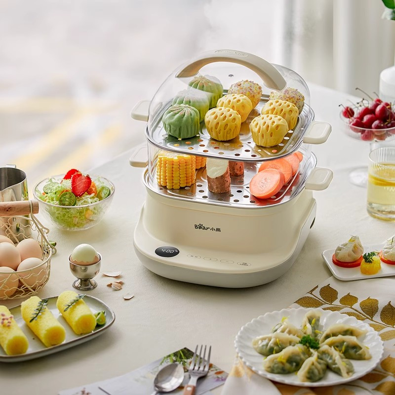 小熊多功能电蒸锅家用小型蒸汽锅多层大容量早餐机电蒸笼蒸菜神器