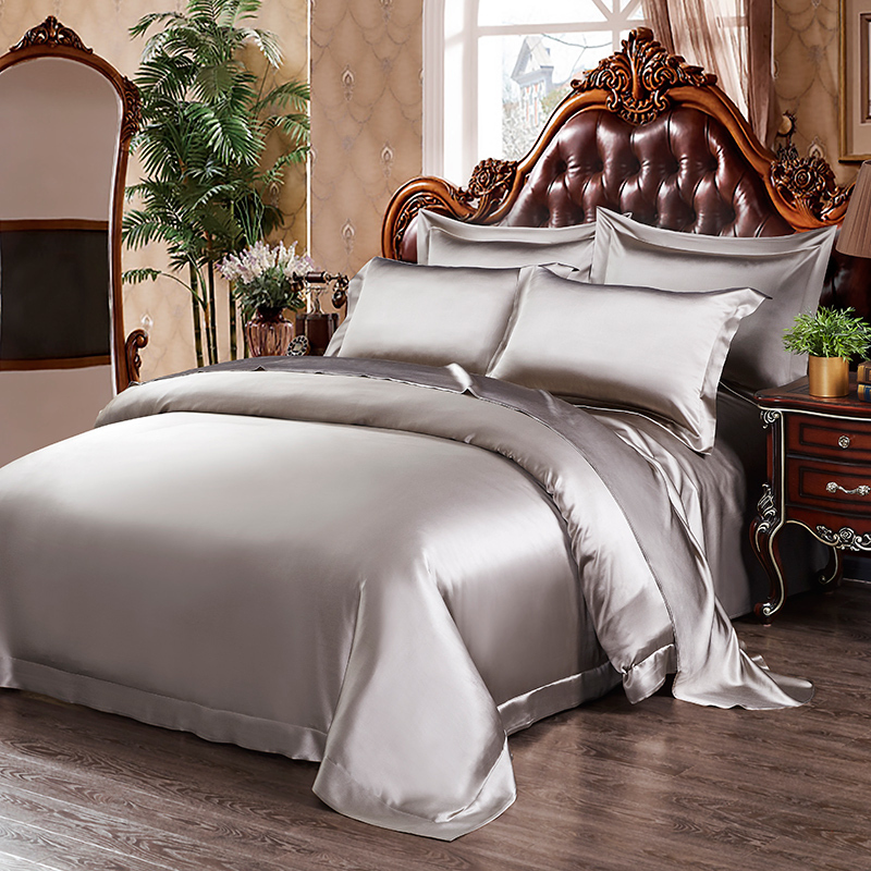 丝煌真丝四件套100%桑蚕丝绸被套床单重磅25姆米高档床上用品套件视频