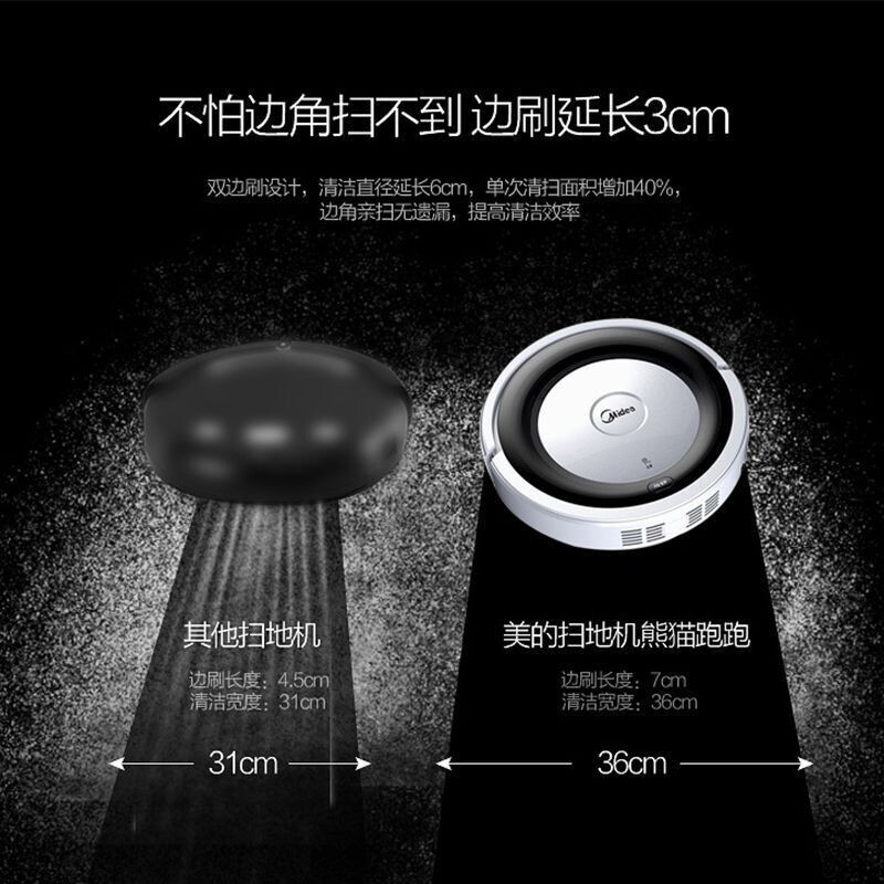 美的(Midea)扫地机家用清扫一体机拖擦地机智能吸尘器 自动充电扫地机器人 R1-L085B高清大图