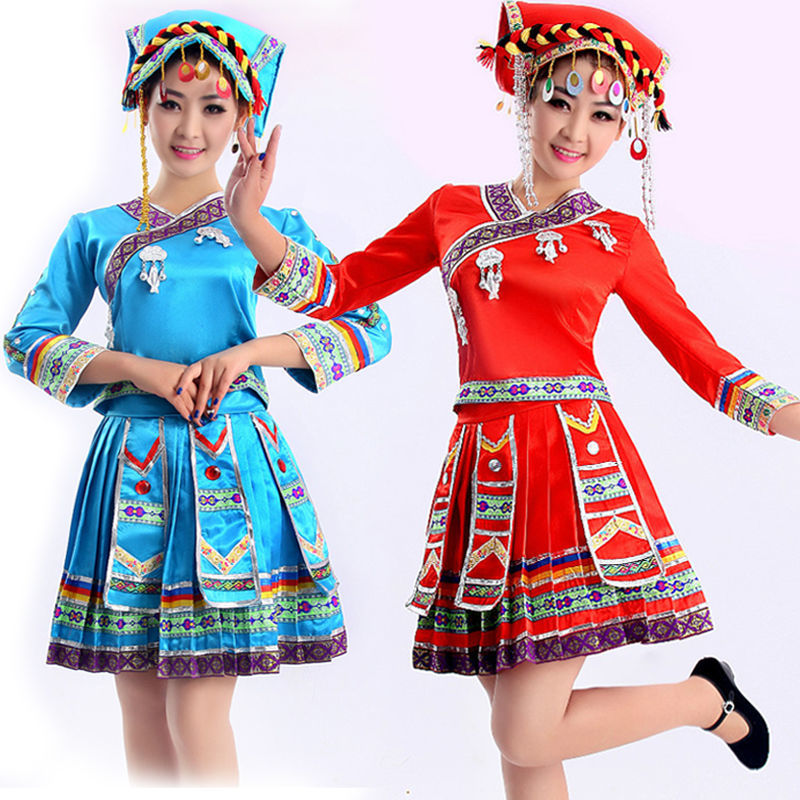 新款土家族彝族广场舞服装苗族少数民族舞蹈壮族瑶族演出服秋冬款