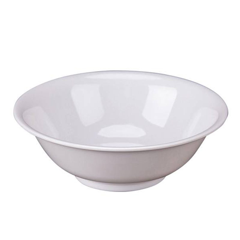 密胺白色小碗汤碗食堂餐厅商用中式米饭碗粥碗仿瓷塑料圆泉密胺瓷碗200mm高清大图