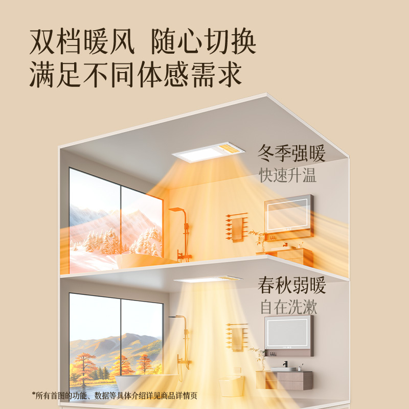 欧普浴霸F1204-MS[变频恒温plus]升级双直流电机取暖同时换气高清大图