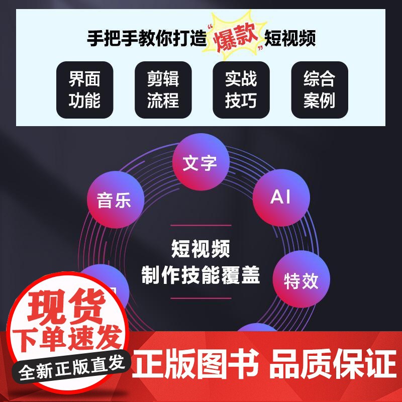 剪映 短视频剪辑与AI制作零基础教程 新版手机剪映视频教程书零基础手机版电脑抖音书籍从零开始学做短视频制作剪映剪辑教程高清大图