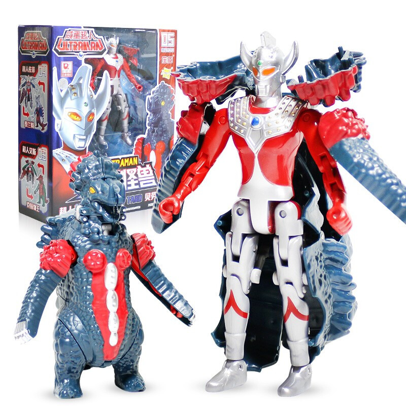 咸蛋超人(ULTRAMAN)奥特曼玩具模型 多关节可动奥特曼蛋变身器打怪兽对战变形飞行战机 变形怪兽-泰罗