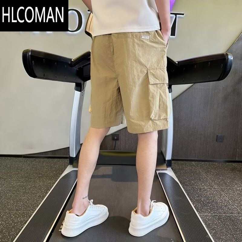 HLCOMAN夏季速干短裤男工装五分裤休闲宽松外穿大裤衩中裤子薄款凉爽子裤 3XL建议155-175斤左右 卡其色