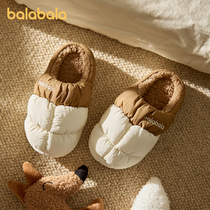 巴拉巴拉儿童棉拖鞋女童冬季2025新款宝宝室内加厚保暖男童居家鞋高清大图