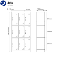 永格更衣柜员工储物柜职员柜存包柜拆装十二门更衣柜灰白套
