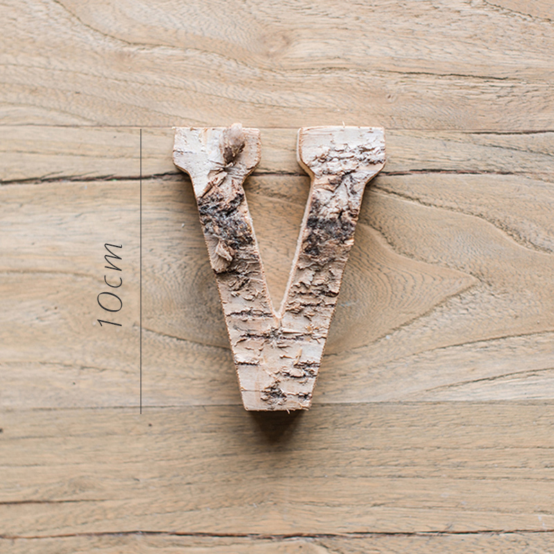 原木装饰字母 白桦木树皮摆件墙饰 道具DIY北欧ZAKKA 桦V_244