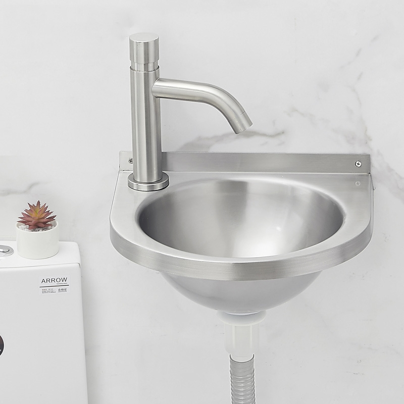 304不锈钢洗手盆小户型家用洗脸盆知渡卫生间小型台盆房车迷你盆视频
