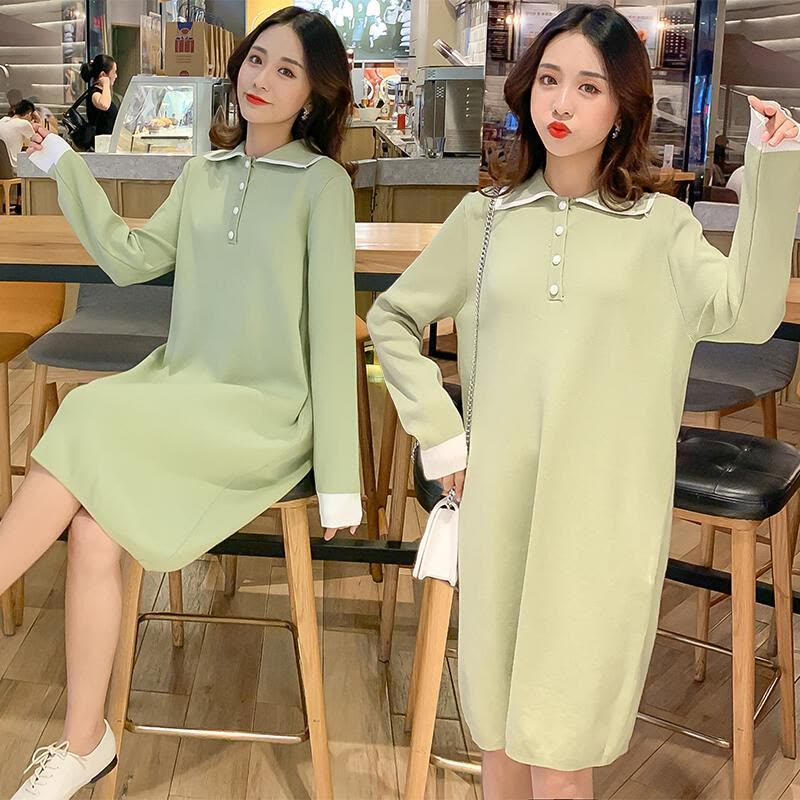 迪鲁奥(DILUAO)LYL 孕妇装 哺乳衣外出 月子服秋冬 哺乳衣外出秋装 哺乳针织毛衣裙中长款连衣裙F778-53图片