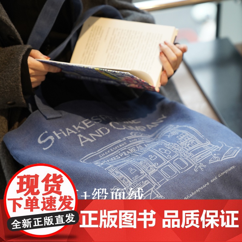 译森文创 《莎士比亚书店》周边文创帆布包 水洗帆布不掉色磁吸扣大容量时尚通勤手提袋上班族单肩休闲百搭斜挎包尤利西斯高清大图