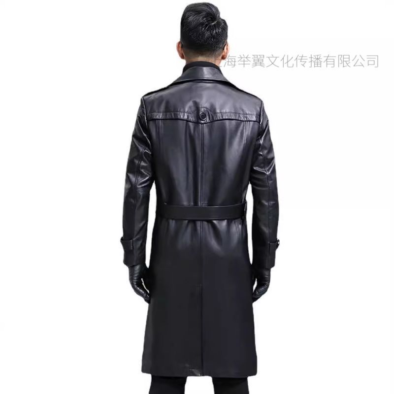 举翼王子海宁真皮皮衣男长款过膝绵羊皮风衣冬可脱内胆软皮大衣