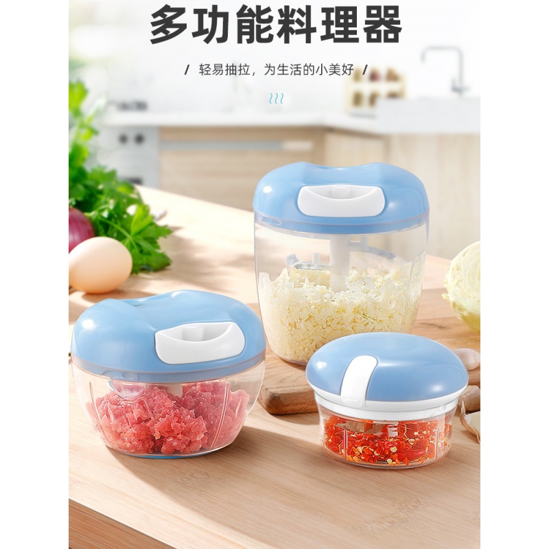 家用蒜泥器手动压蒜器切绞拉搅拌机搅蒜器大蒜捣蒜蒜蓉搅碎机 敬平 搅蒜器-(粉色)研磨碗(碎物器)高清大图