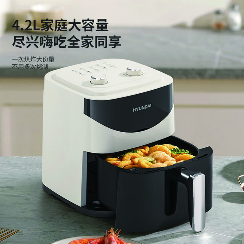 HYUNDAI智能电炸锅多功能家用快速烹饪不粘锅高效节能设计高清大图