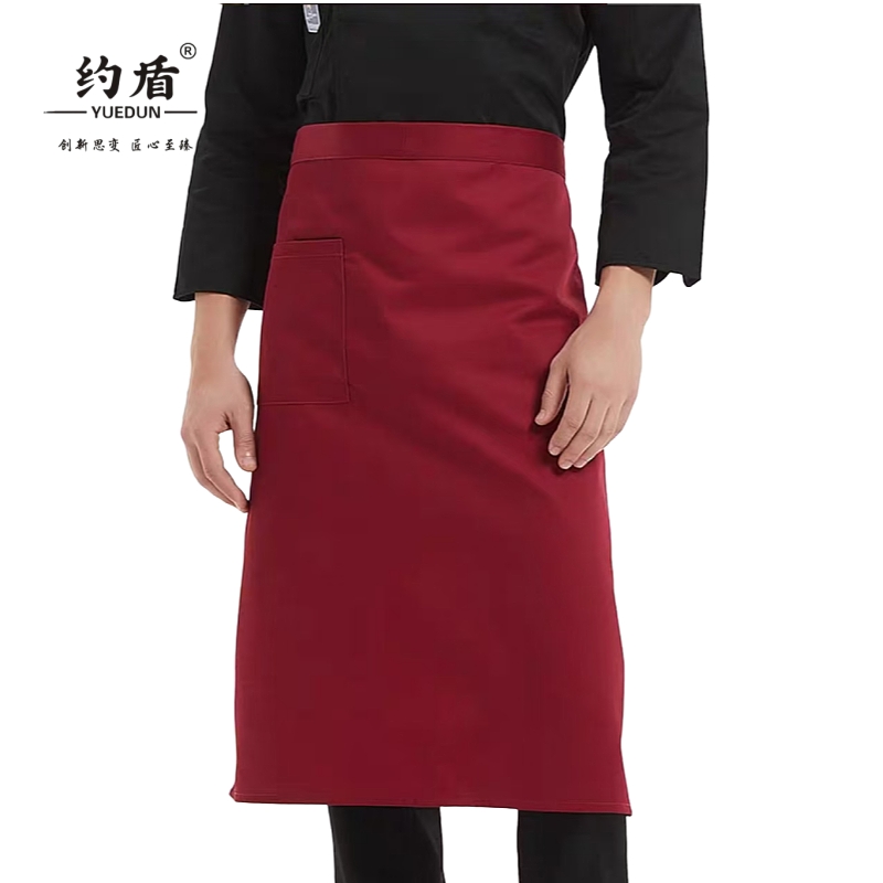 约盾 辣椒红半身围裙 YBY018/条高清大图