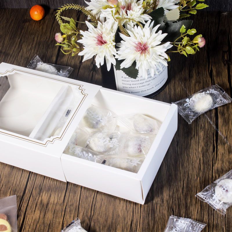 5粒马卡龙白卡开窗抽屉型10套马卡龙包装盒356粒装抽屉式透明pet烘焙