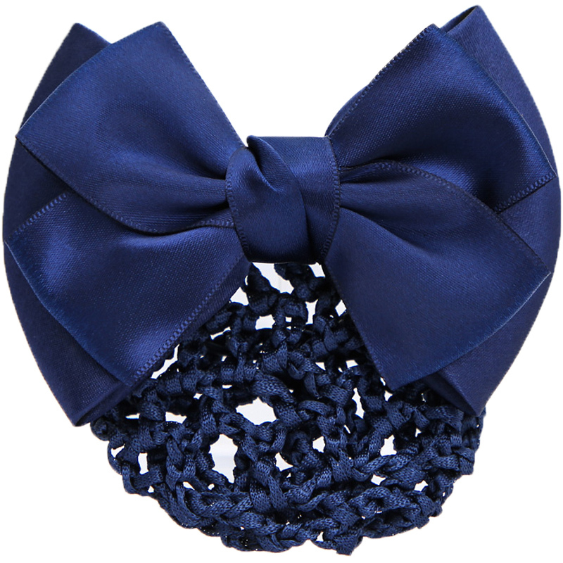 职业酒店护士银行盘发网兜头花职业女头花发网蝴蝶结发夹