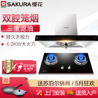 樱花(Sakura)免拆洗欧式按键式抽油烟机燃气灶烟灶套餐CXW-180-116+A32 16立方 天然气