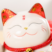 艺宏堂 招财猫摇手大号陶瓷招财猫摆件开业店铺礼物收银台装饰 10寸摇手七福猫元宝