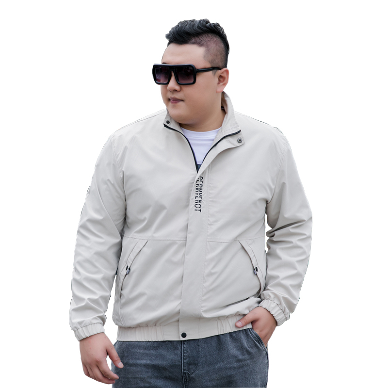 new lake特大号胖子夹克男加肥加大薄款运动外套肥佬宽松时尚肥仔夹克