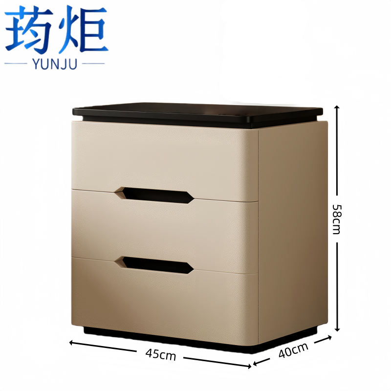 荺炬床头柜 黑台面45cm 台