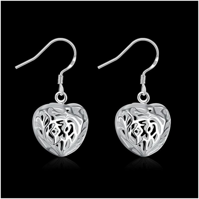 E021Women silver plated earring镀925纯银日韩甜美时尚耳环耳饰