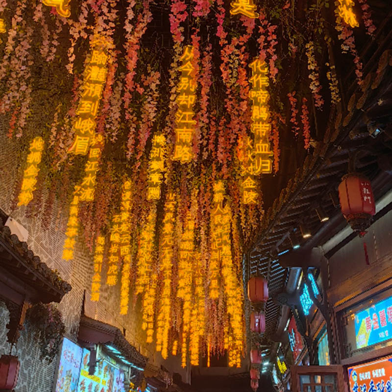 智美环球 网红瀑布灯马尾灯幻彩皮线灯缠树灯 [马尾灯220V]一串20根400灯,暖光高清大图