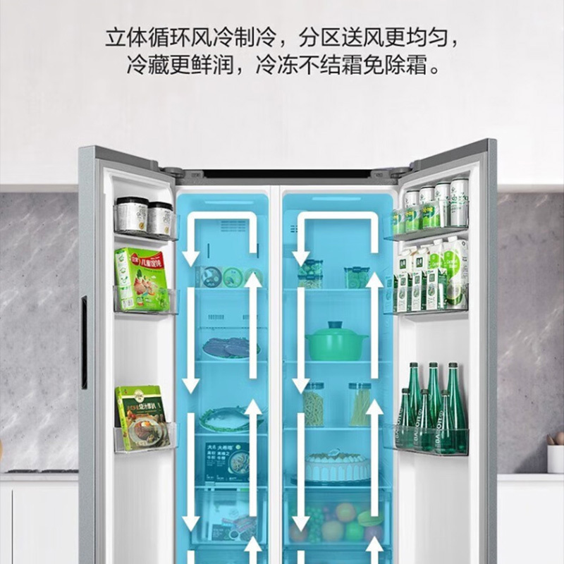 美的(Midea) 558升对开门变频冰箱 风冷无霜 BCD-558WKPM(E)