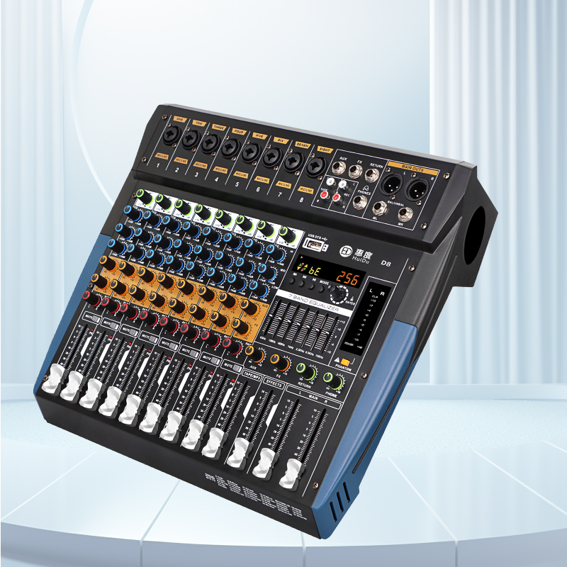 惠度(HuiDu)D8专业舞台演出设备调音台多功能数字混响效果均衡器模拟调音台高清大图