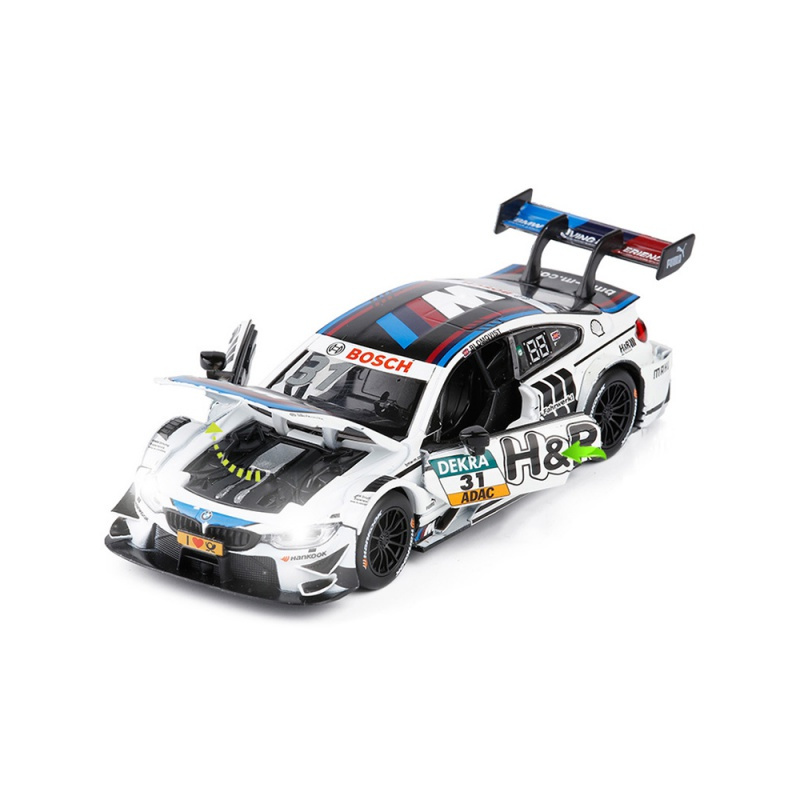 金属仿真1:32适用于宝马DTM赛车M4宾利合金小汽车模型玩具 M4DTM灰色11号