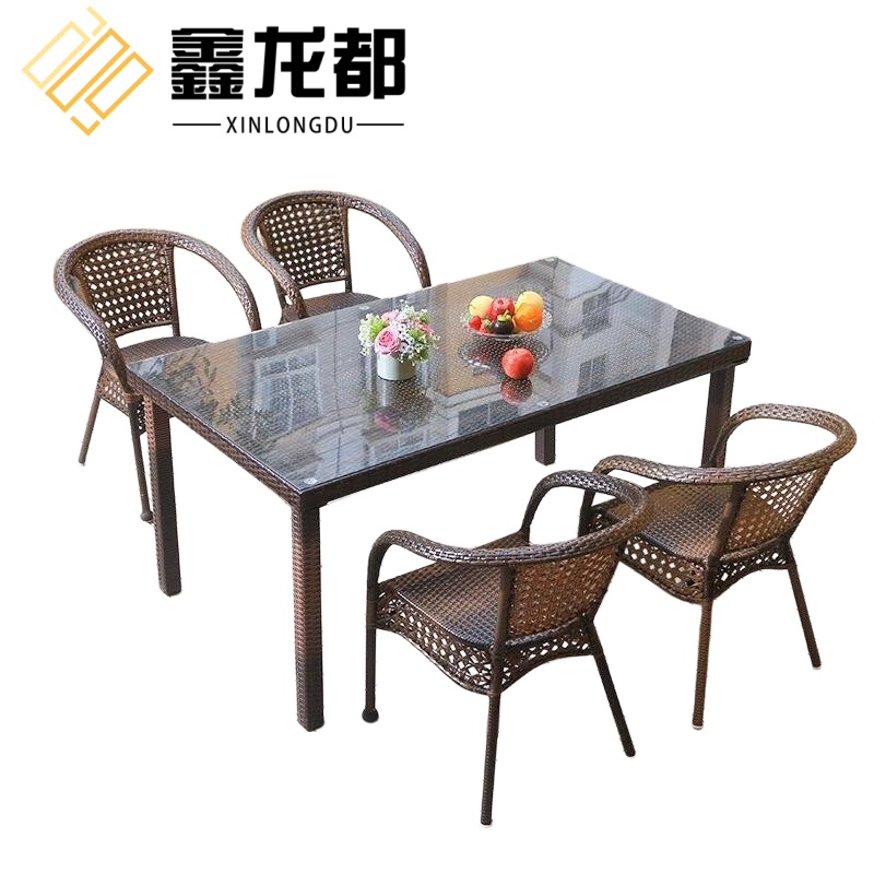 鑫龙都户外桌椅150*90*75cm+6椅高清大图