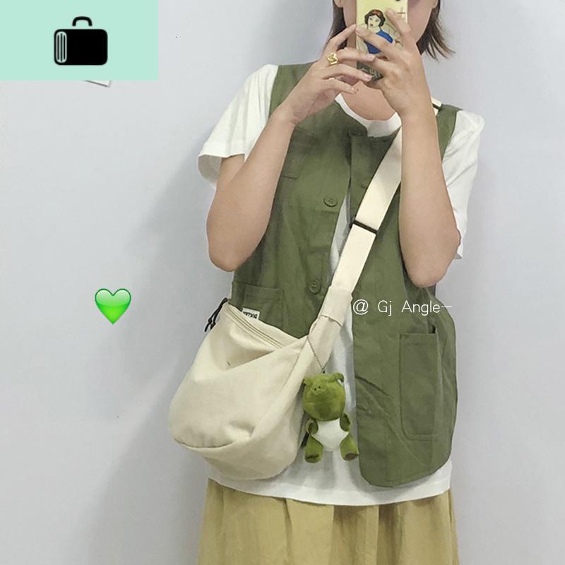 可爱日系复古文艺帆布斜挎女大容量单肩休闲百搭时尚街拍饺子包女NEW LAKE女斜挎包
