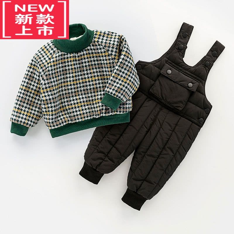 可莉允宝宝背带裤棉裤加棉一岁三岁男童保暖裤儿童裤子婴儿夹棉女童冬装图片