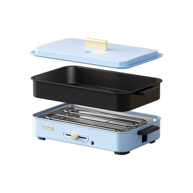 炊大皇智能机械操控多功能电烤炉 CDH-SL1301 1300W 铝合金不粘内锅 3升大容量家用煮食神器