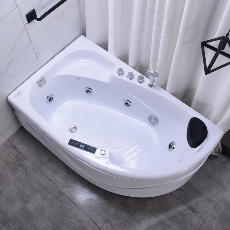 成人情侣式扇形三角家用浴缸酒店小户型冲浪闪电客恒温加热情趣浴盆