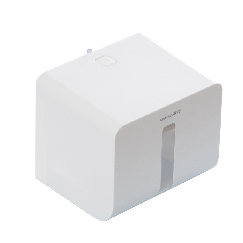 茶花(CHAHUA) 卡乐免打孔吸壁纸巾收纳架-255004白色