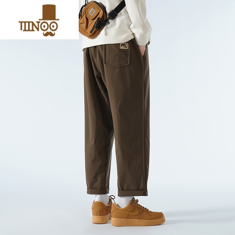 YANXU直筒裤子男宽松款阔腿运动卫裤休闲长裤垂感咖啡色大码小脚 直筒咖啡色 2XL