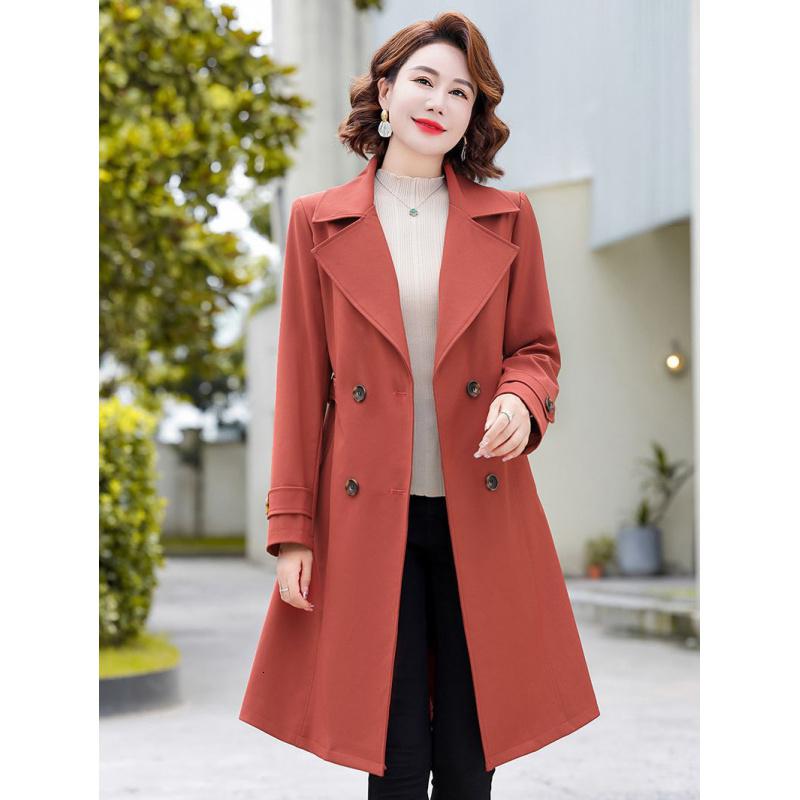 中年妈妈秋装外套中长款洋气上衣2023新款秋冬季中老年女春秋风衣_735高清大图