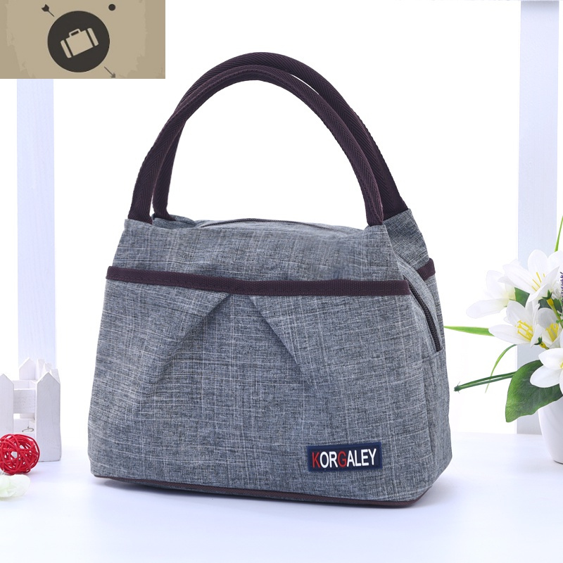 防水牛津帆布包牛仔纯色手提小布包便当包饭盒袋妈妈手拎休闲女包艾狄