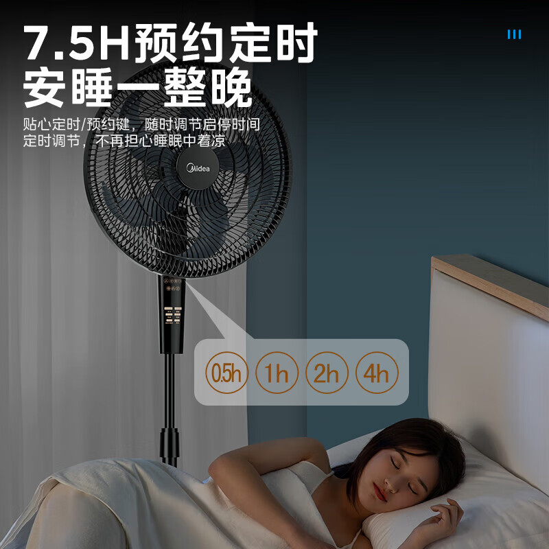 美的(Midea)电风扇轻音摇头立式20吋落地扇办公室循环扇工业12米远距离大风力电扇 FS45-23DR GM高清大图