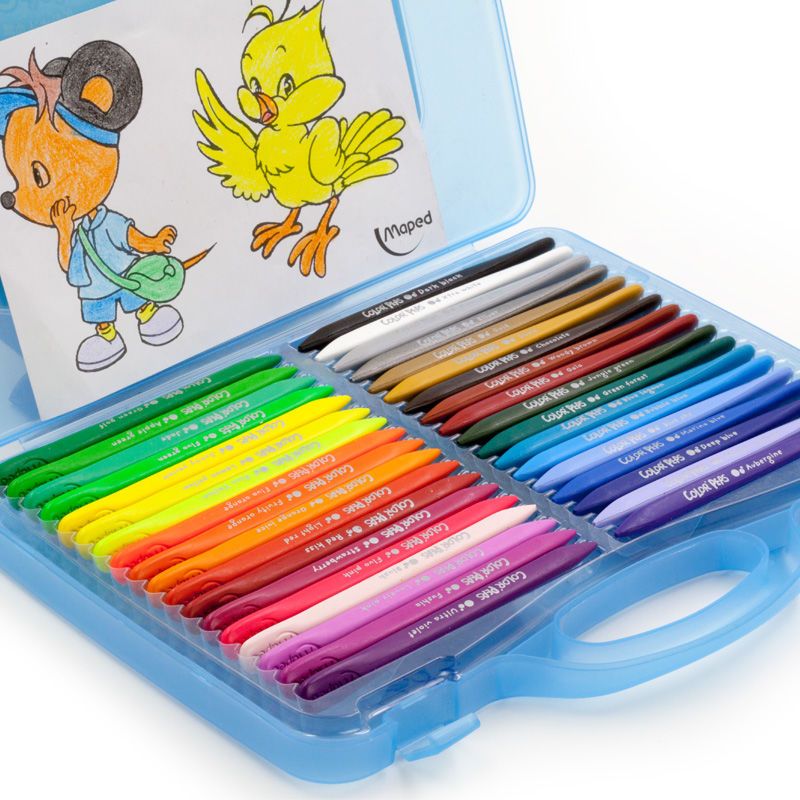 24色36色塑料蜡笔儿童彩色画笔环保腊笔不脏手幼儿园画画笔