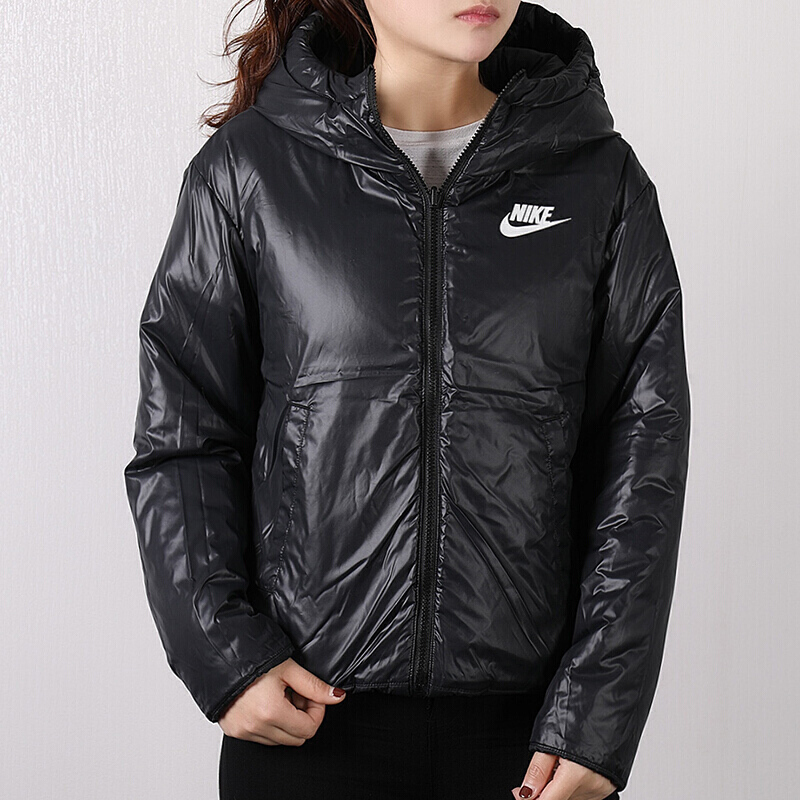 耐克女士上衣 2019秋冬季新品两面穿运动服休闲跑步保暖外套夹克棉服